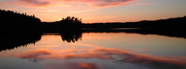 Schweden - Sonnenuntergang am See